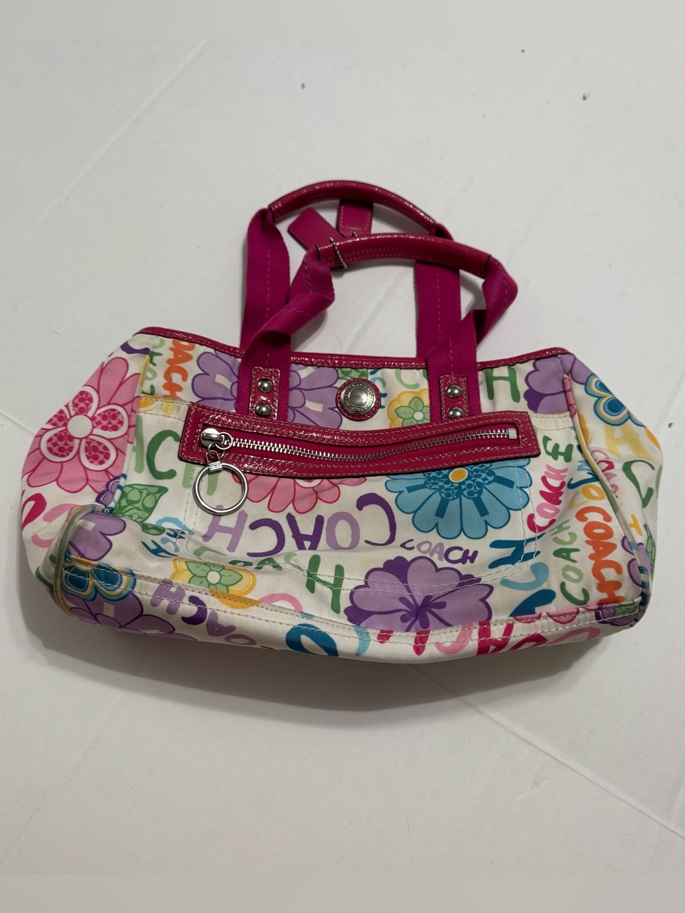 Coach F14880 Daisy multi-color floral handbag